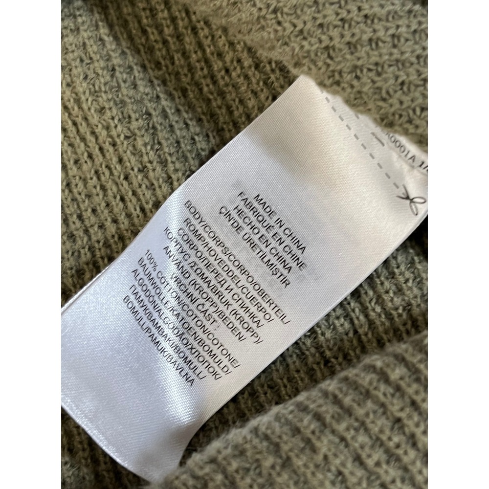 Lauren Ralph Lauren Womens Olive Green Waffle Knit Raglan Hoodie Sweater Large - Picture 13 of 15
